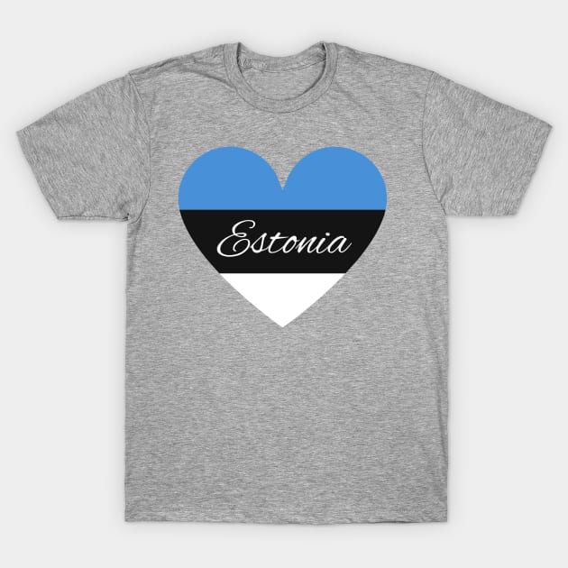 Estonia Heart Flag T-Shirt by LukjanovArt